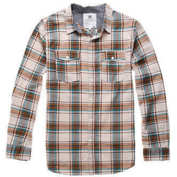 on the byas Other - Mens Tan and Teal Flannel